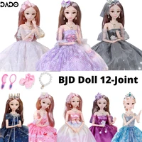 23inch 60cm big fashion princess bjd diy movable ball jointed elsa dolls toys accessories clothes shoes baby girl gift full set