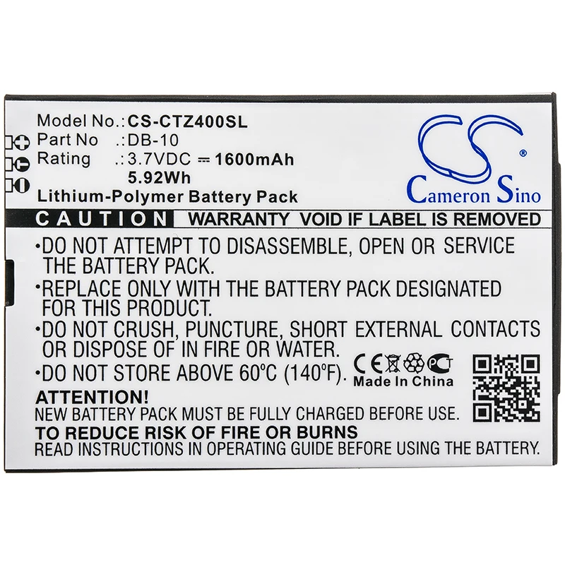 Фото Аккумулятор ALLCCX GreenBatteryPower 1600 мАч 3.7В 5.92Втч Li-Polymer для Canon DB-10 Wordtank Z400 Z410 Z800 Z900 №1