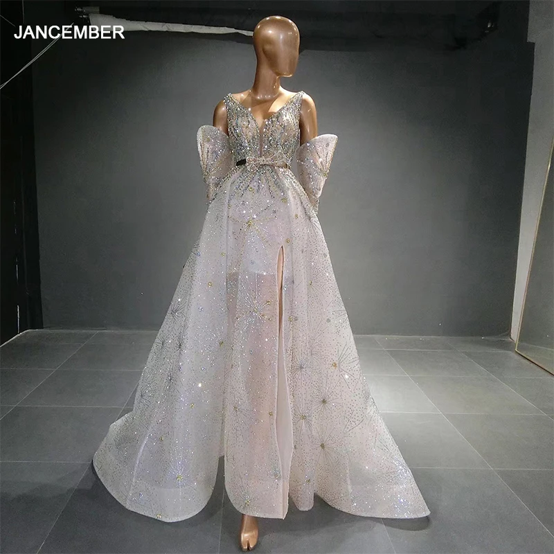 

Первоклассные вечерние платья для гостей для женщин с v-образным вырезом и жемчужным поясом, вечерние элегантное роскошное платье SCZ047 vestido de festa mulher luxo