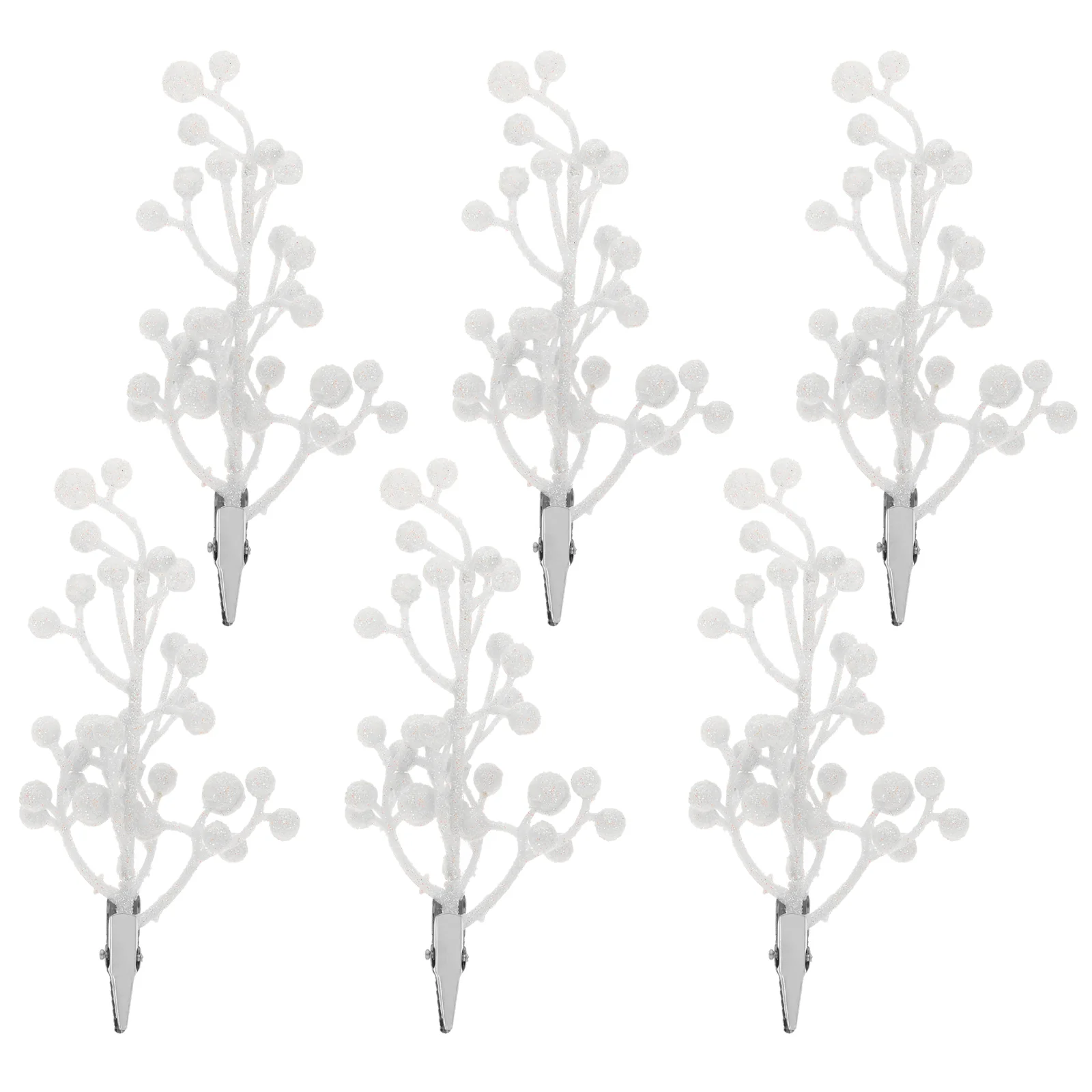 

6 Pcs Xmas Tree Berry Pick Branches For Decoration Winter Home White Artificial Stems Christmas Picks