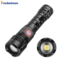 xhp50 rechargeable led flashlight telescopic zoom with pen clip with usb cable led torch