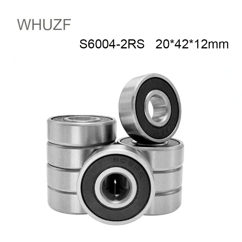 WHUZF 5/10PCS S6004RS Bearing 20*42*12 mm ABEC-5 440C Stainless Steel S 6004-2RS Ball Bearings 6004 Stainless Steel Ball Bearing