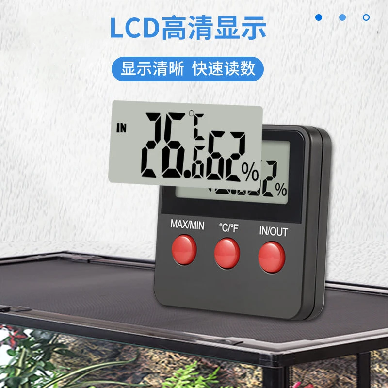 

LED Display Temperature And Humidity Meter Egg Hatching Temperature Humidity Sensor Climbing Pet Dry Wet Temperature Monitor