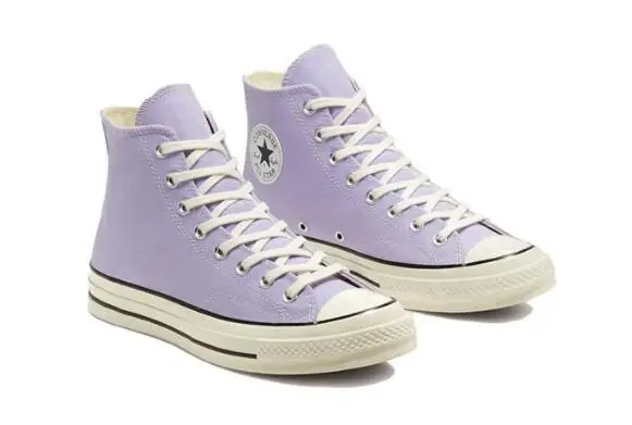 Original Converse Chuck Taylor All Star men and women unisex Skateboarding Daily Leisure High purple flat canvas Shoes