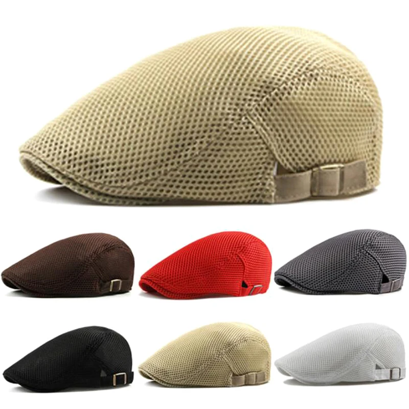 

Men's Casual Hat Berets Cotton Caps For Spring Summer Autumn Cabbie Flat Cap Breathable Mesh Newsboy Beret Ivy Cap