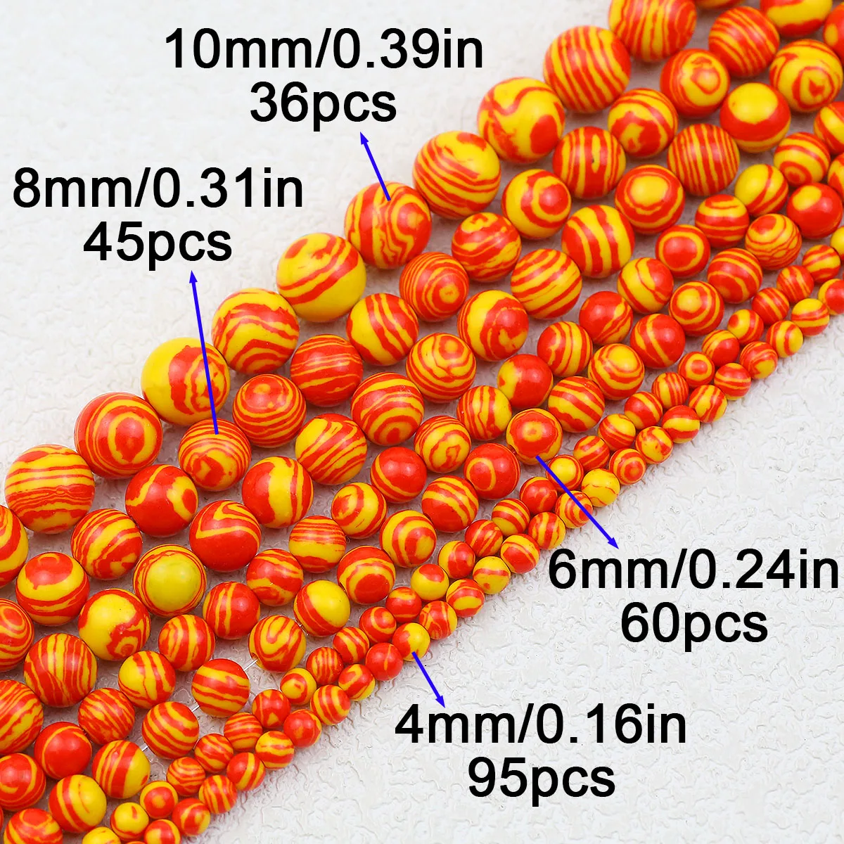 Синтетический желто-оранжевый малахитовый камень круглые распорки свободные