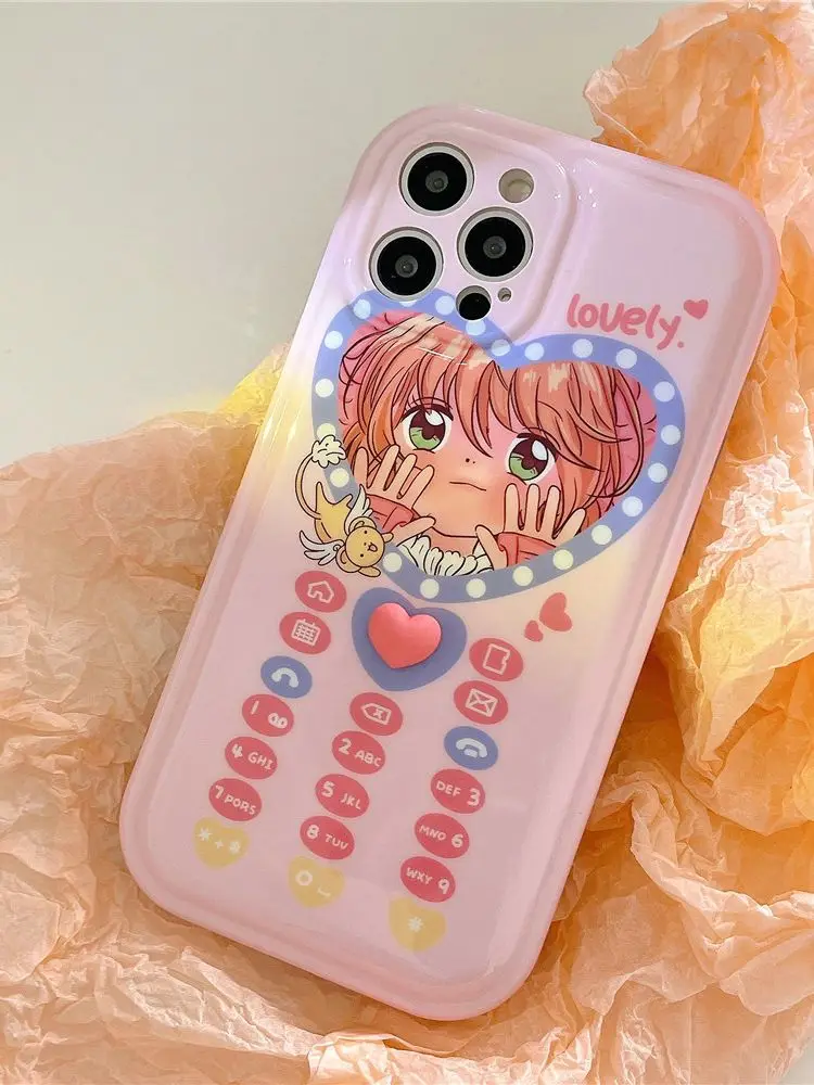 

13 Pro Case Cute Japanese Anime Girls Mobile Phone Silicon Cover For iPhone 11 12 13 Pro MAX XR X XS Max Puffer Shockproof Cases