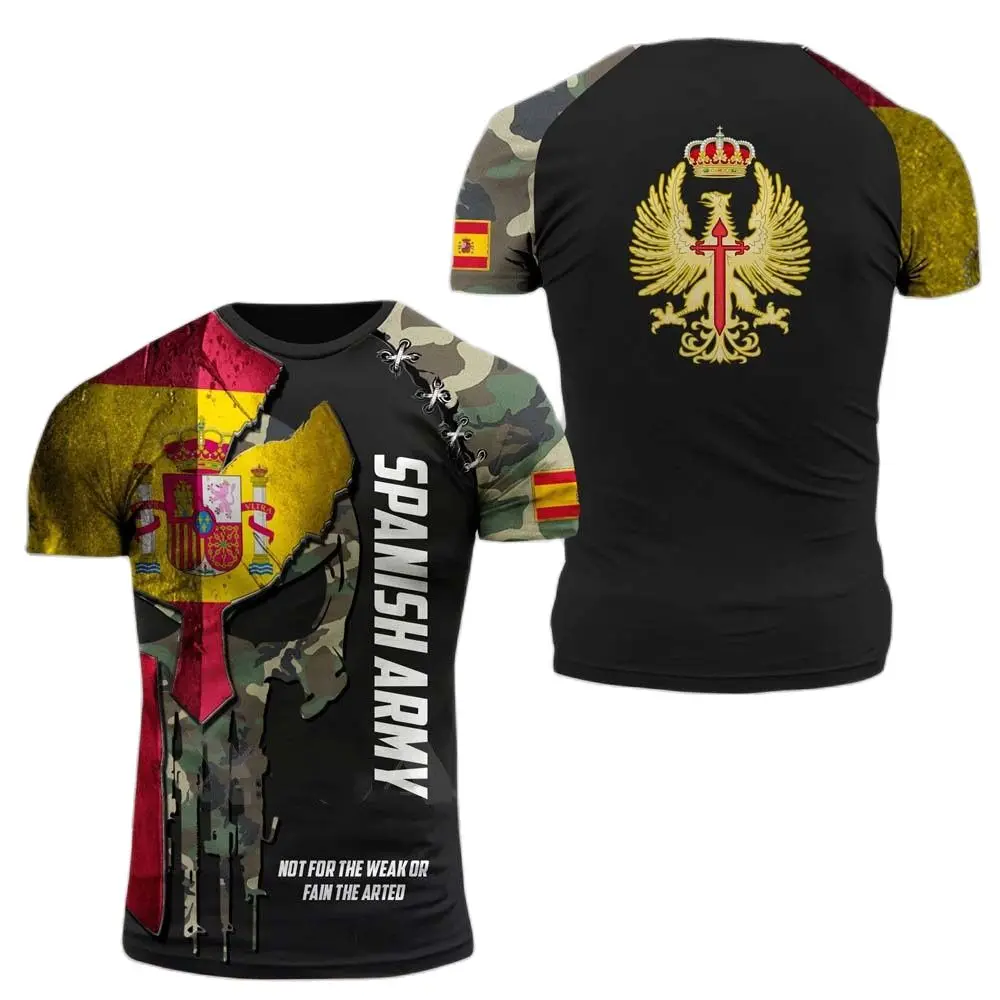 

Summer New Spain Men's T Shirt Veteranos Españoles España Country Flag 3d Printed High Quality Bandera Española T-shirt Camiseta