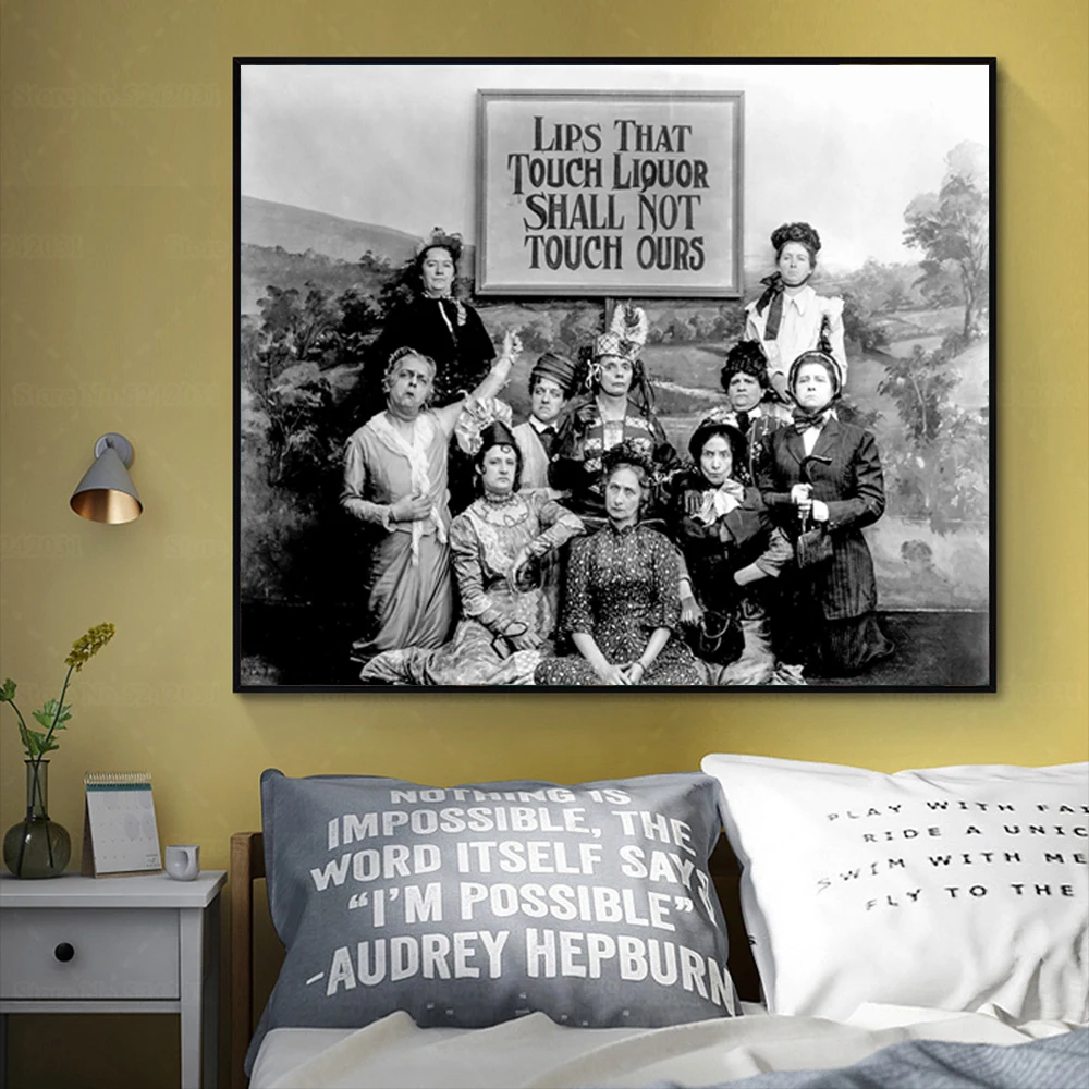 

Lips That Touch Liquor Poster Prohibition Alcohol Bars Drinking Wall Art Canvas Painting Black White Vintage Photo Home Decor