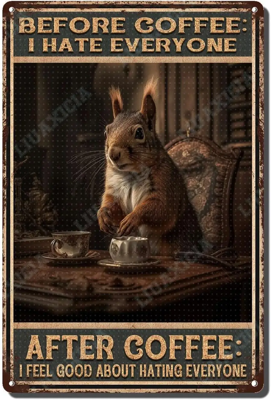 Винтажные металлические жестяные знаки Ретро перед кофе I Hate все белка