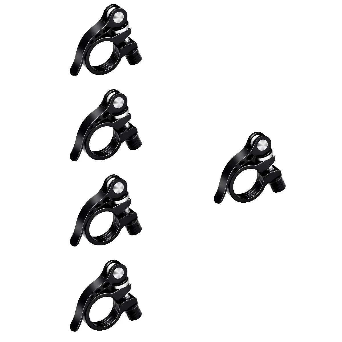

5pcs 28.6mm Aluminum Alloy Cycling Bike Quick Release Seatpost Clamp (Black)
