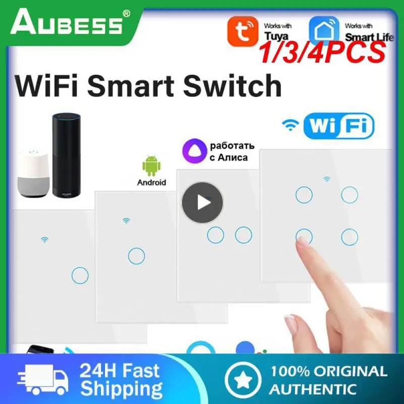 

1/3/4 шт., настенный переключатель с Wi-Fi