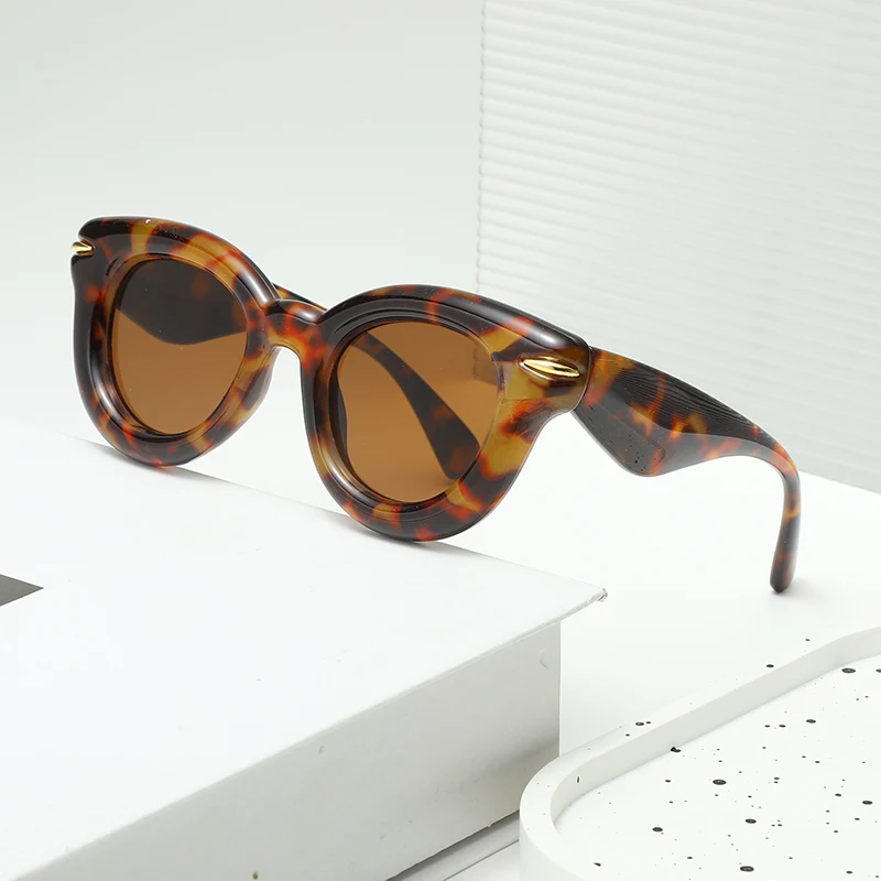 Y2k Спортивные Солнцезащитные Очки В Стиле Панк Унисекс Большой Круглой Оправе С