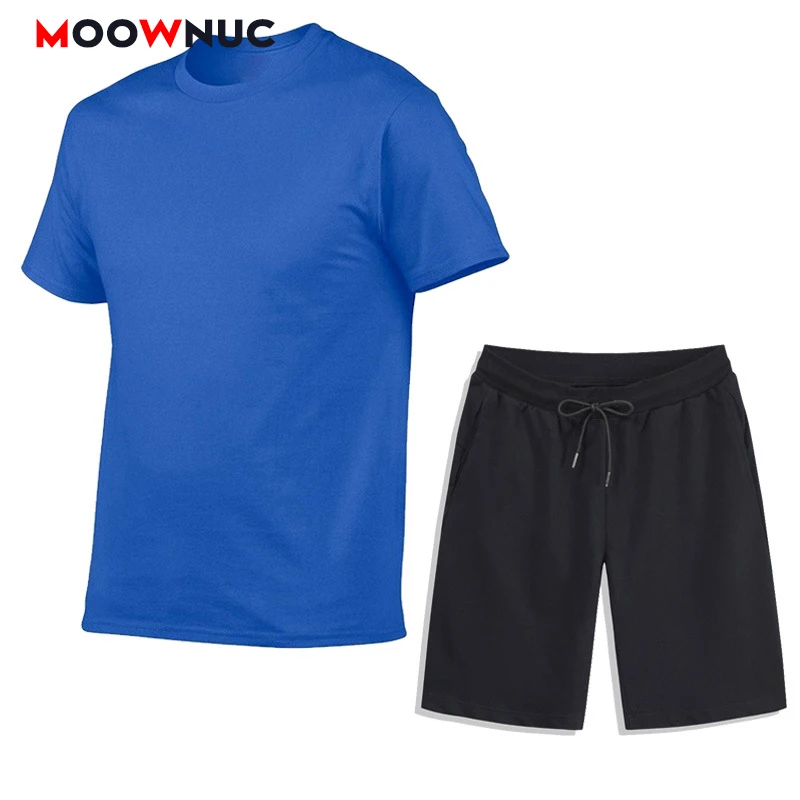 T-Shirt + Short Summer Sportswear Men's Casual Sets Spring 2022 Fashion Tracksuits Jogger Sweatshirt Male Hombre Fit MOOWNUC
