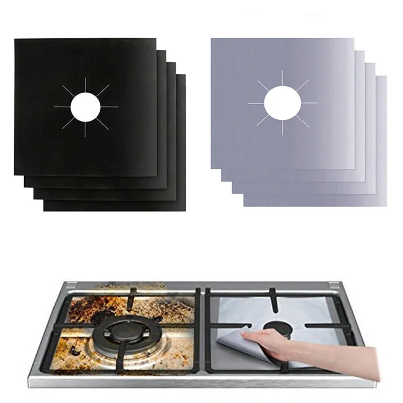 

1-8PC Stove Protector Cover Reusable Gas Stove Burner Covers Kitchen Mat Gas Stove Stovetop Protector Cleaning Pad Liner Cover