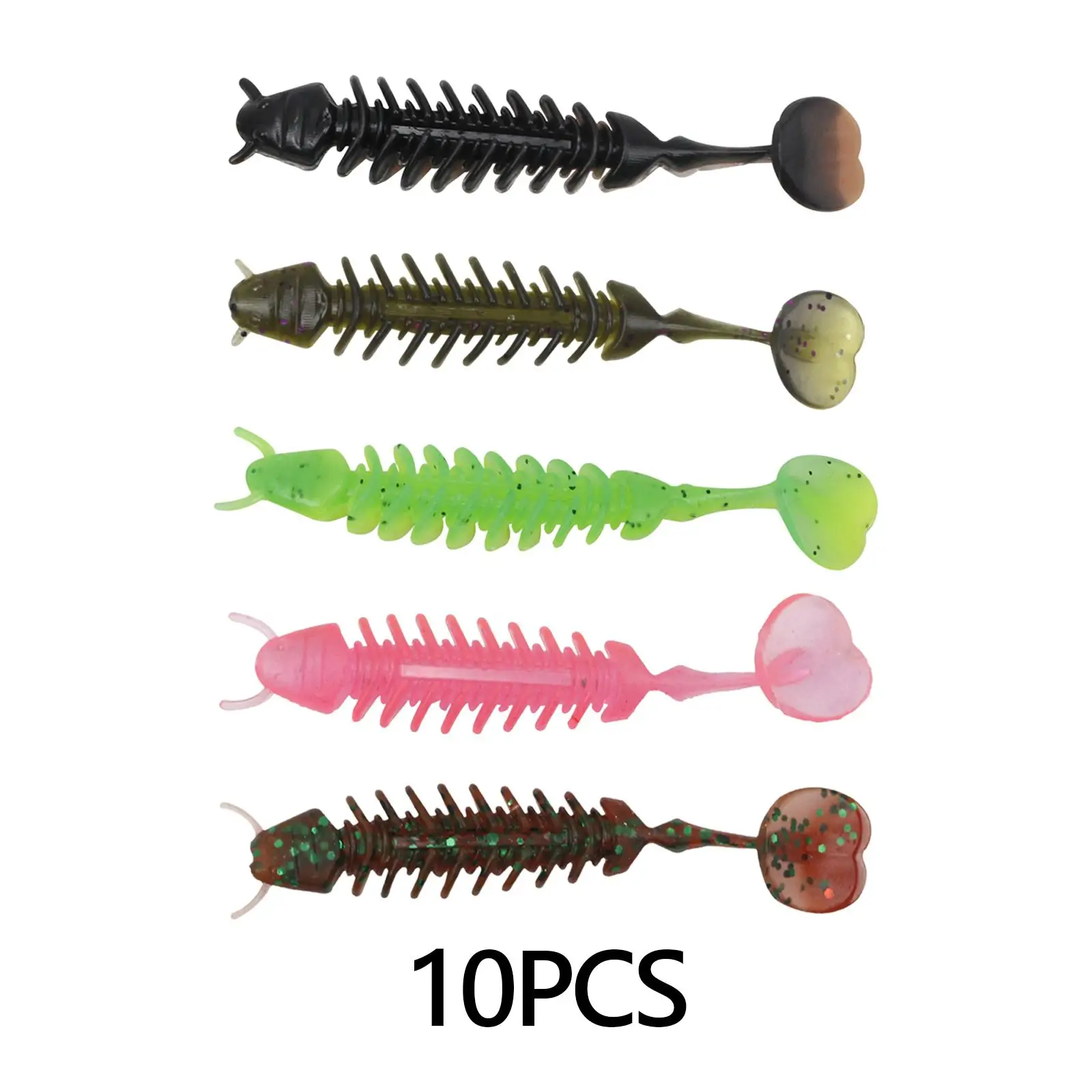

10x Soft Fishing Lures Durable Artificial Baits Paddle Tail Swimbaits Lures for