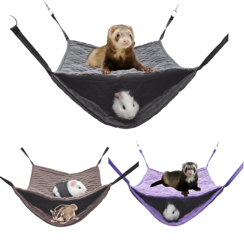

Winter Warm Luxury Double Bunkbed Hamster Hammock Hanging Guinea Pigs Sugar Glider Ferret Sleeping Bed Nest Cage Swing Toys