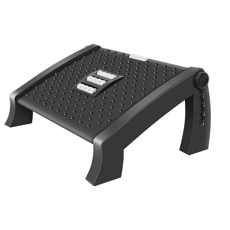 

NEW-Adjustable Footrest, Desk Footrest With Massage Function, Non-Slip Foot Stools Great For Home & Office Accessories