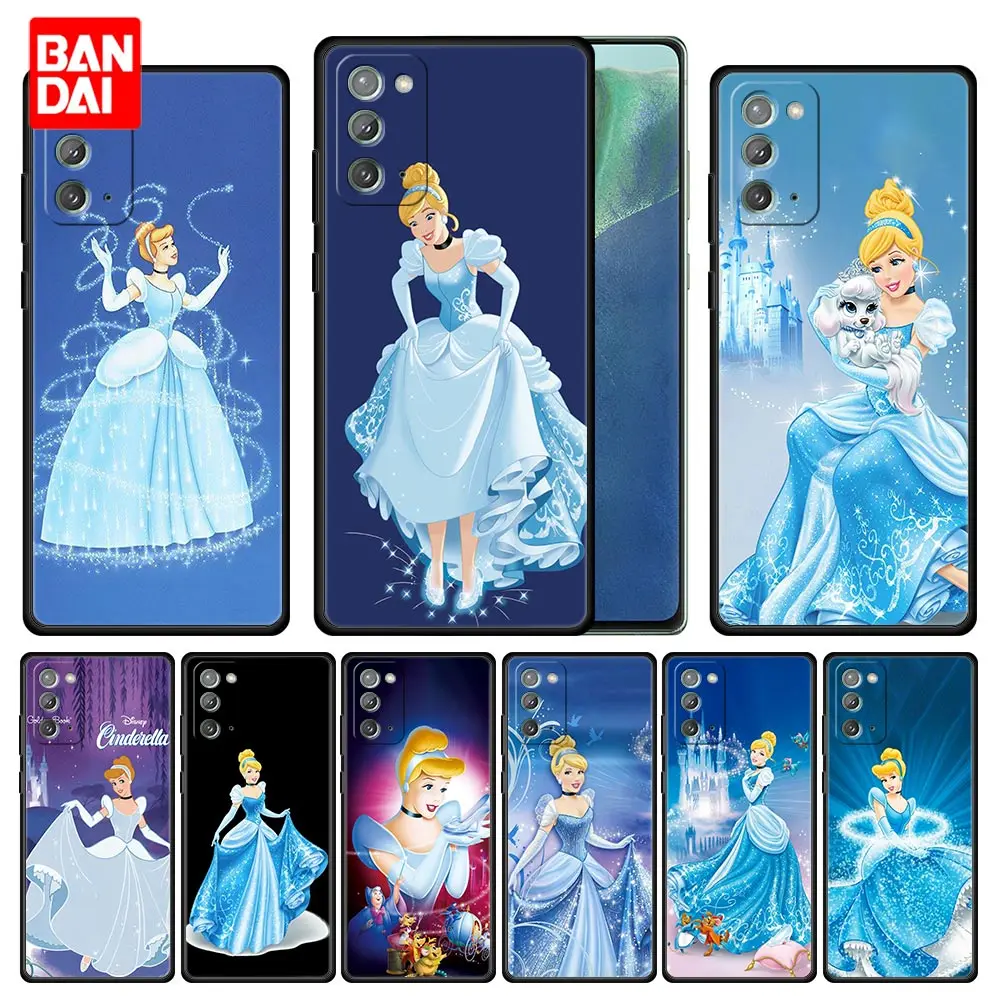 

Disney Cinderella Cute Cartoon Case for Samsung Galaxy Note 20 10 9 8 S21 S20 FE Plus Ultra Lite 4G 5G Cover Silicone Black Soft