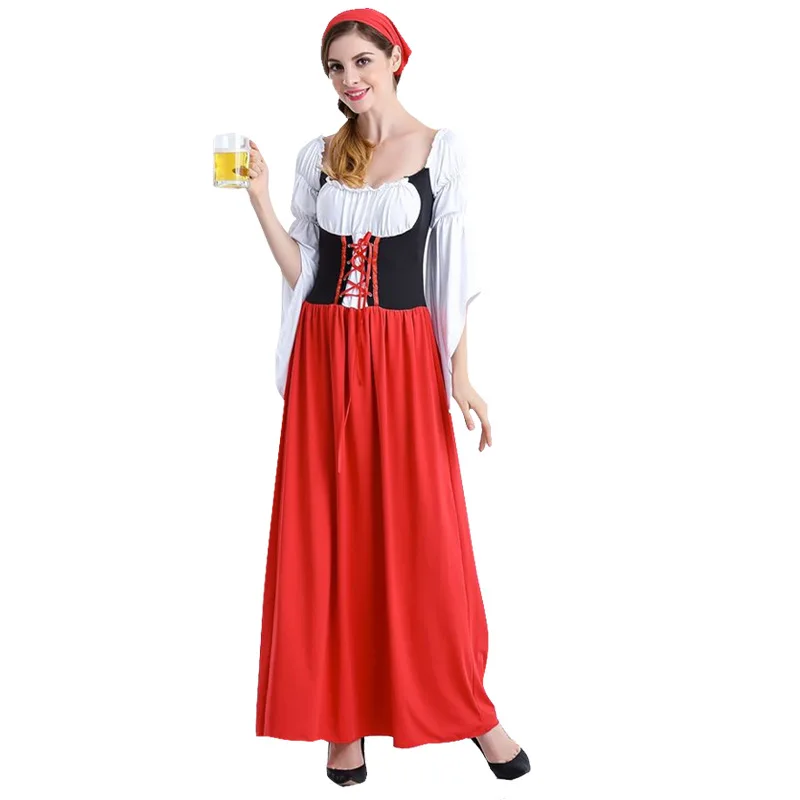 

Oktoberfest Dirndl Dress Cosplay Costume German Beer Festival Tavern Bartender Waitress Outfit Carnival Halloween Fancy Dress
