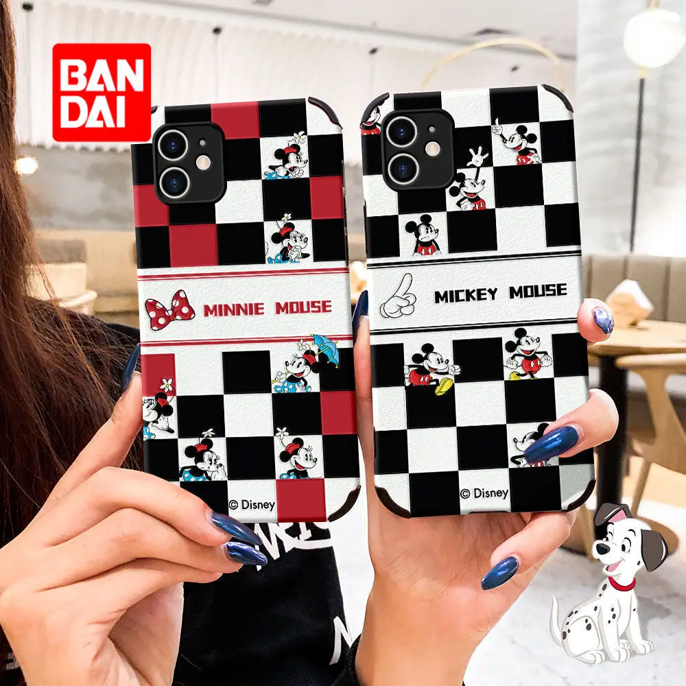 

Bandai Disney Lattice Phone Case for IPhone 13 13Pro 12 12Pro 11 Pro X XS Max XR 7 8 Plus Cartoon Cover Trend Kawaii Soft Fundas