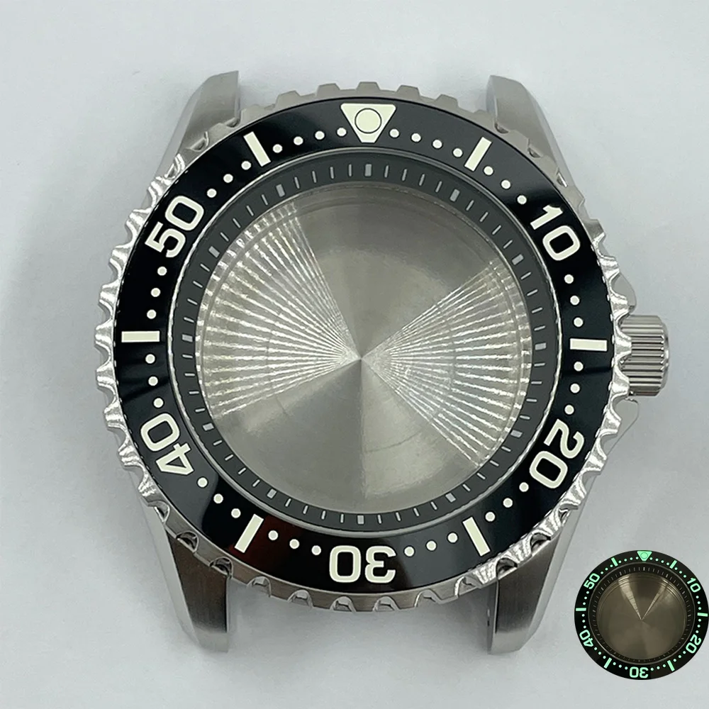 Watch Modify Parts 44.5mm GS Style Dive Watch Case 20Bar Sapphire Crystal Ceramic Bezel Suitable For NH35/36 Automatic Movement