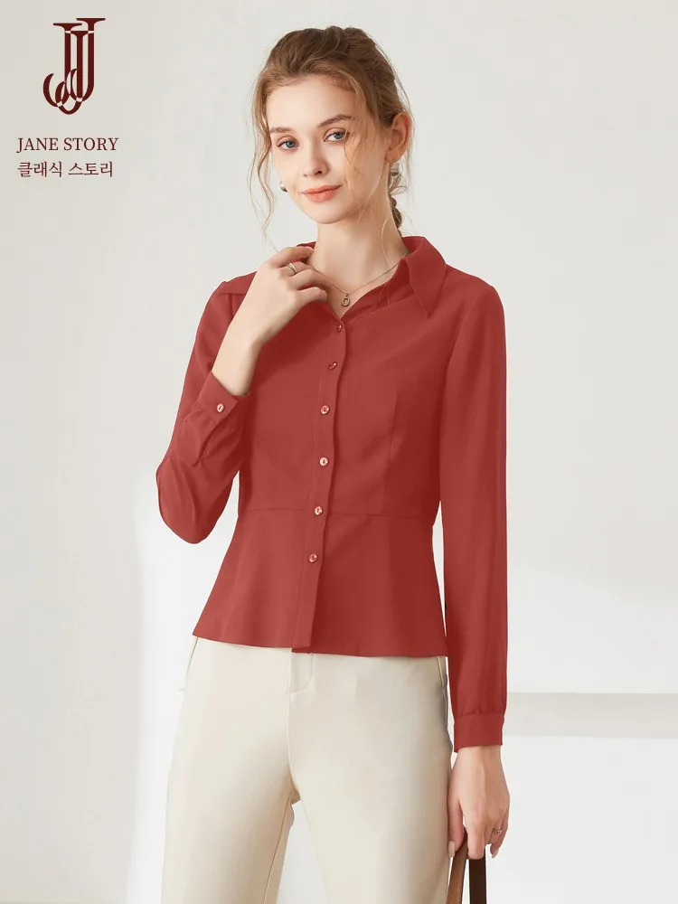 Classic Story Long sleeve White Shirt Women New 2024 Spring Western Sle Fashion Design Sense Waist Hugging Top