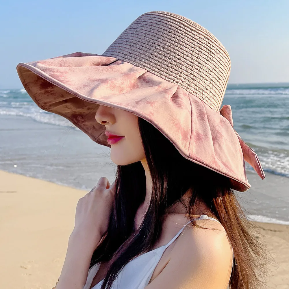 

New Summer Hats For Women Fashion Wide Brim Design Sun Hat Sun Protection Travel Beach Bucket Hat