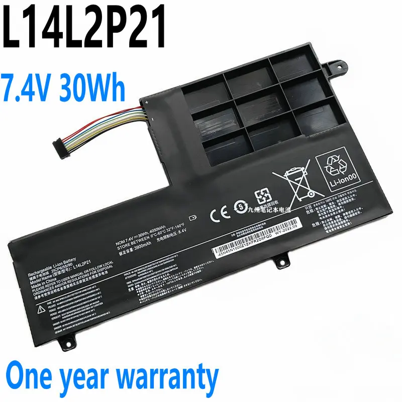 

7.4V 30Wh L14L2P21 Laptop Battery For Lenovo IdeaPad U41 U41-70/70-IFI/70-ISE 300S-14ISK 310S-14IKB S41-35-70-75 YOGA 500-14ISK