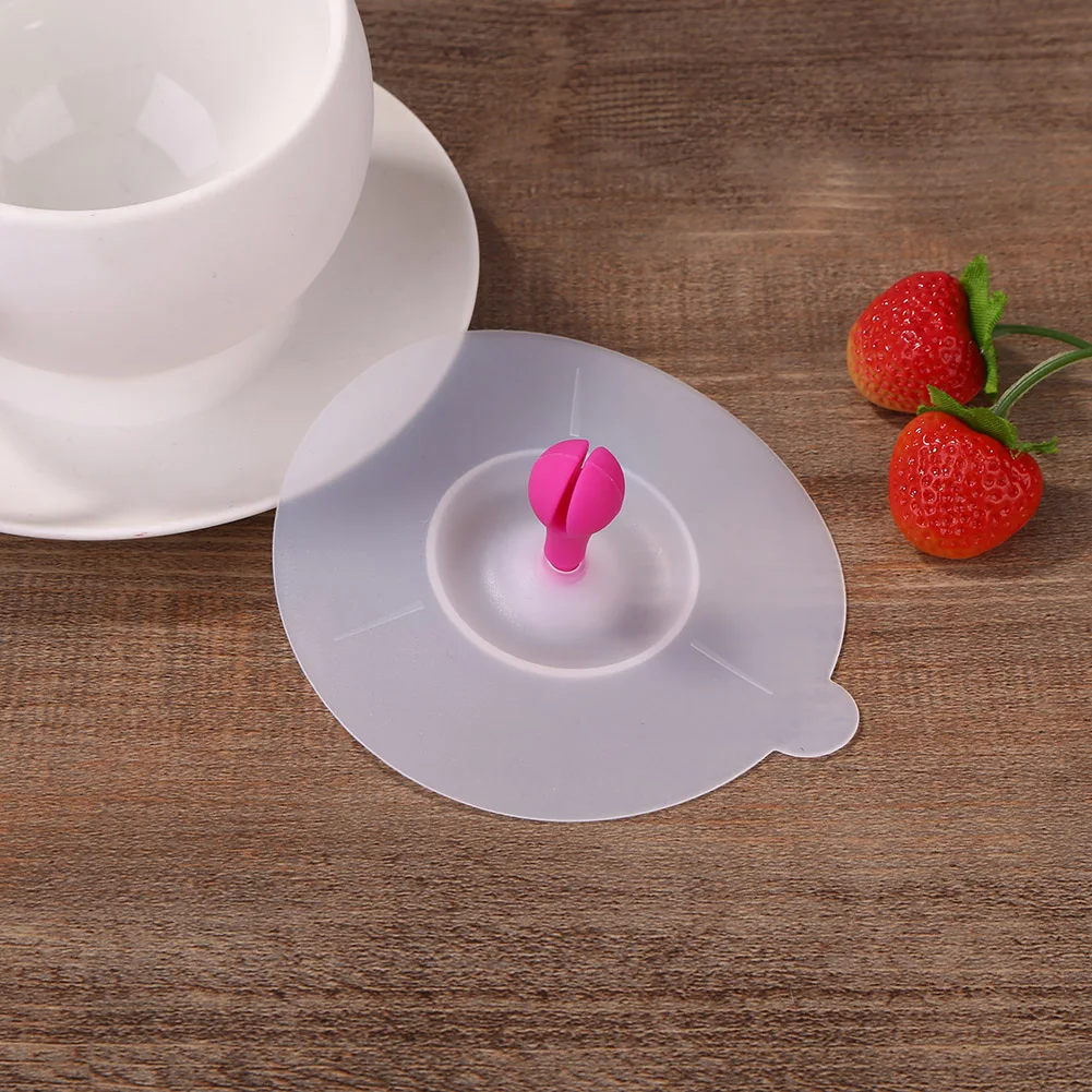 

Portable Silicone Cup Lid Leakproof Heat Resistant Sealed Cover Cute Small Bean Sprout Tea Cup Suction Dust Cover