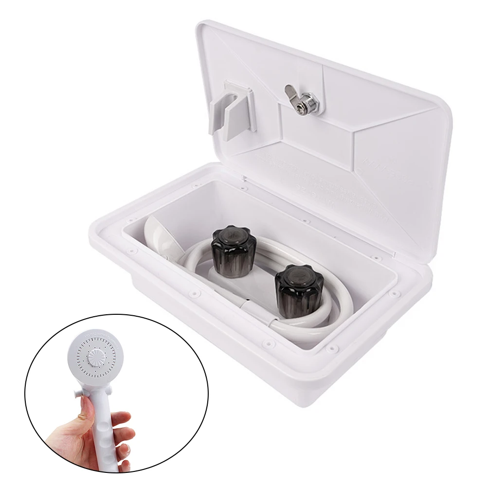 

RV Exterior Quick Connect Faucet Outdoor Shower Box Boat Marine Camper Travel RV Exterior Shower Accessories