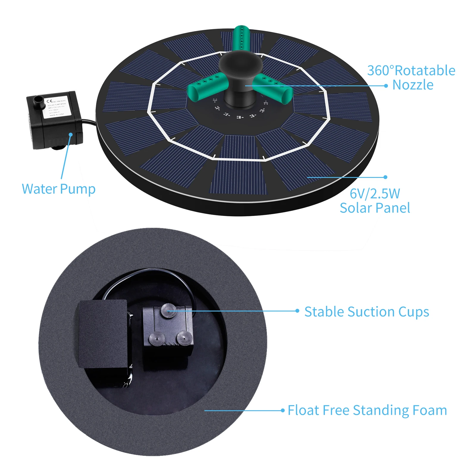 Водяной мини-фонтан на солнечной батарее пруд водопад садовое украшение уличная