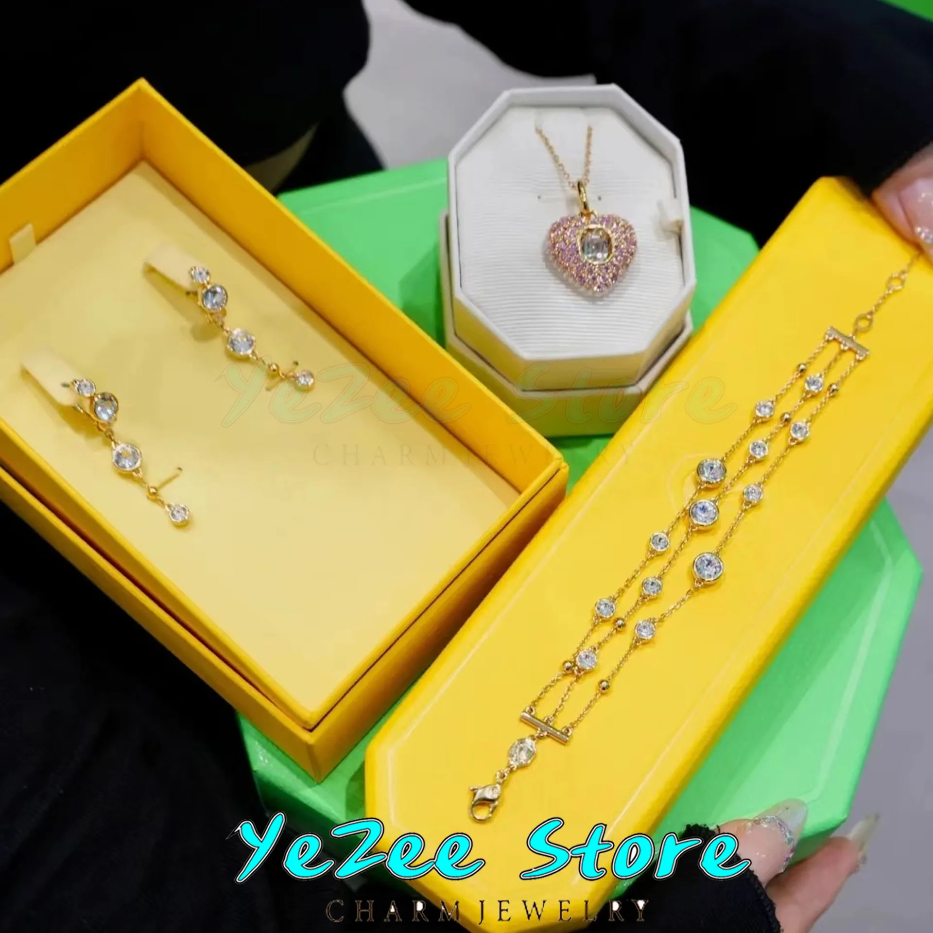 Ювелирные изделия из нержавеющей стали 2024 кристаллы изысканное роскошное