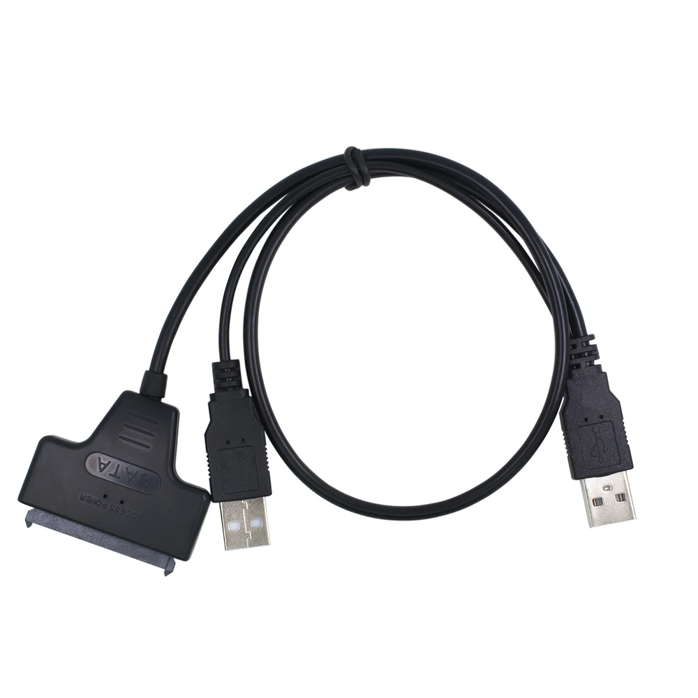 

Кабель-адаптер TISHRIC 15 + 7 22Pin для внешнего жесткого диска 2,5 дюйма, кабель USB 2,0 для SATA с источником питания, кабель-преобразователь SATA в USB