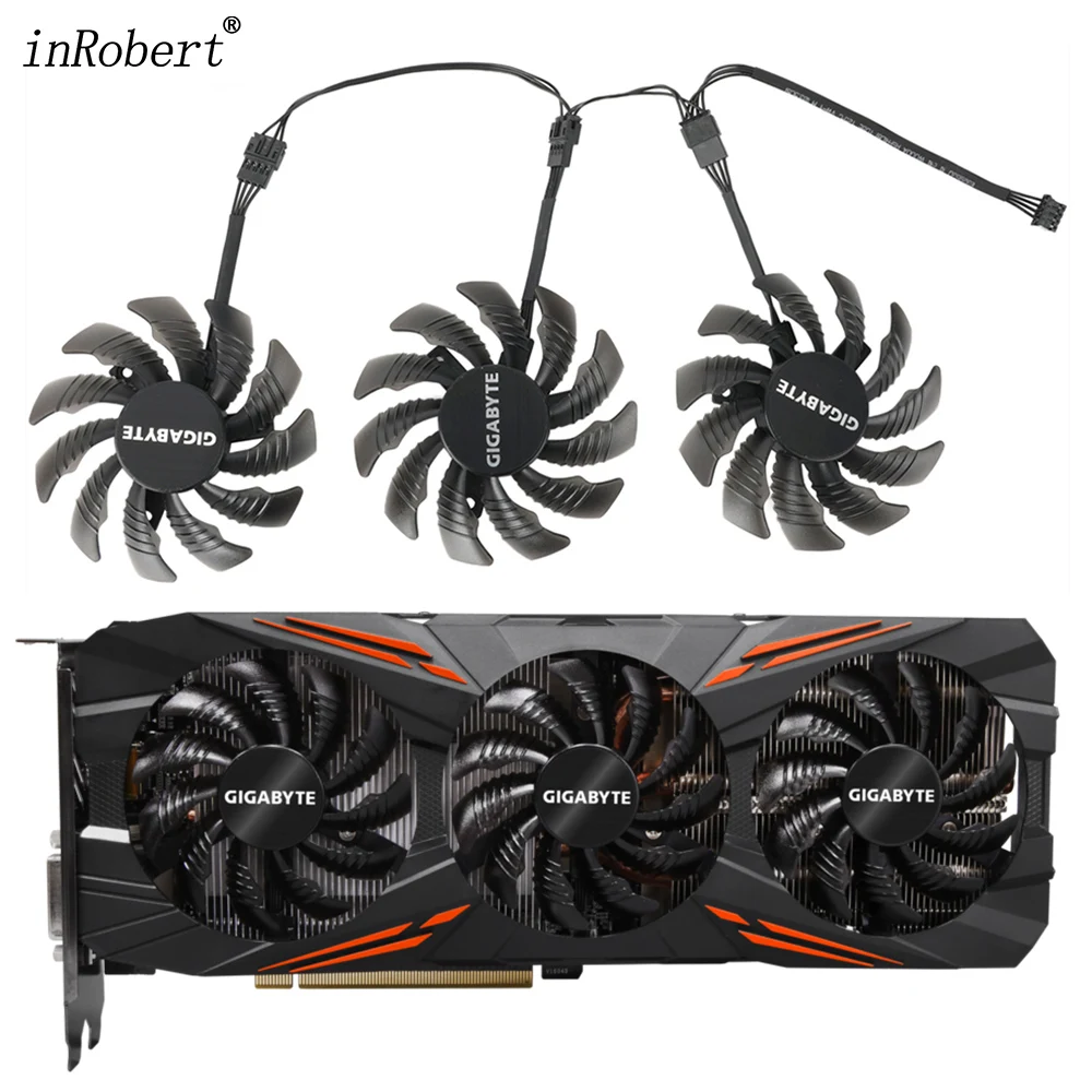 

T128010SU Gaming Cooler Mining Card Cooler Fans for Gigabyte GTX 1080 Ti GTX 1070 G1 AORUS GTX 1060 GTX 980 Fan Gaming Card