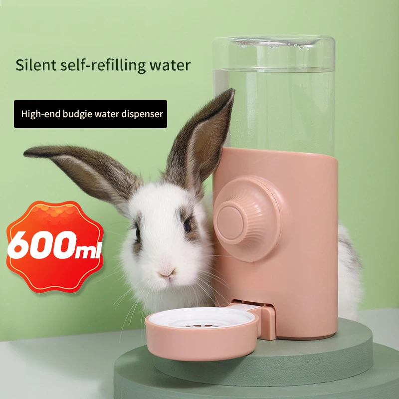 

600ML Rabbit Drinking Fountain Siphon Cage Feeding Kettle Automatic Hamster Guinea Pig Chinchilla Special Small Pet Supplies
