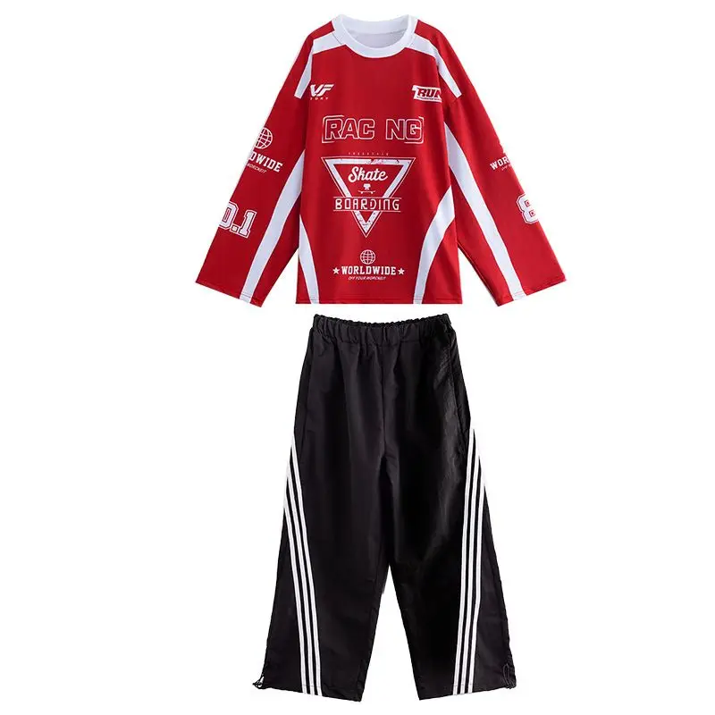 Детские костюмы для выступлений в стиле хип-хоп модные мальчиков модная