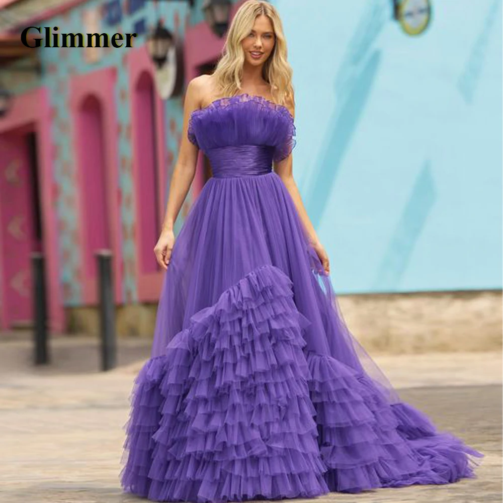 

Glimmer Fashion 2023 Evening Dress Court Train Formal Gowns Custom Made Special Occasion Vestidos De Fiesta Noche Robe Soiree