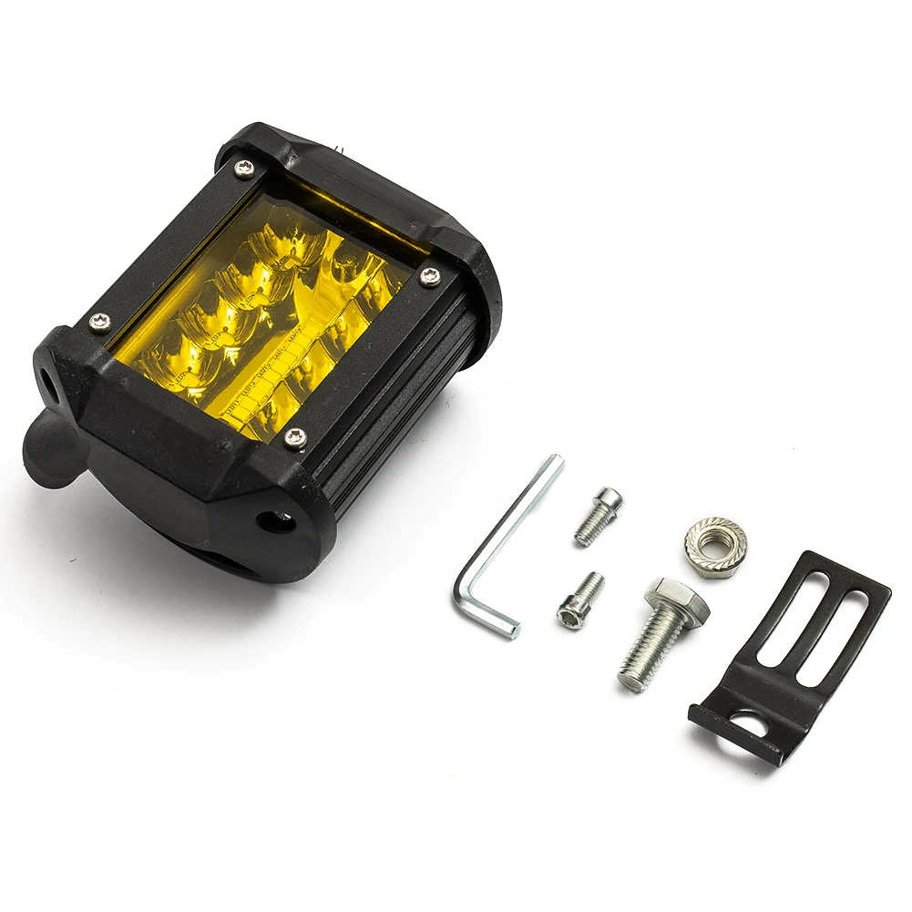 

9V-32V Work lights Aluminum Alloy+PC Auto Car Fog Replacement Set Spotlight Super bright 12000LM Yellow 40-LED