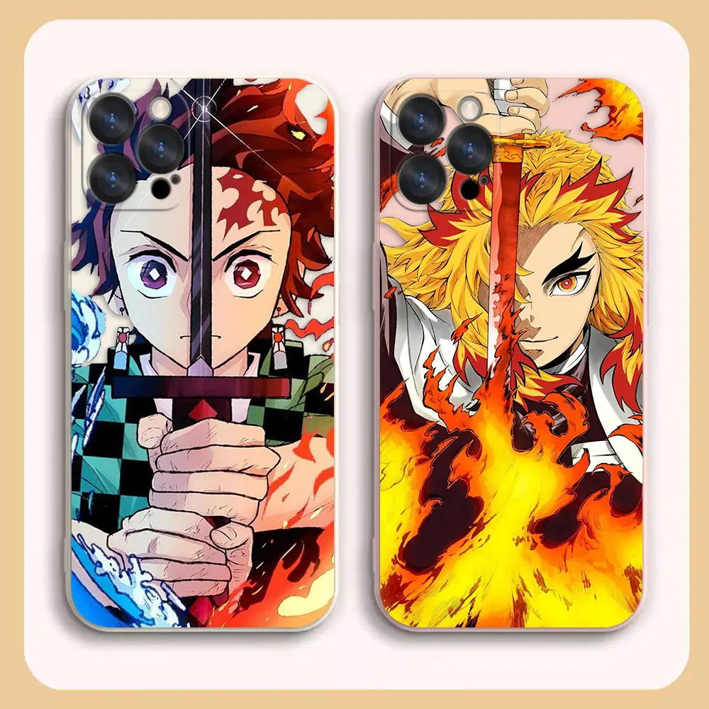 

Phone Case For Apple iPhone 14 13 12 11 Pro XS Max Mini X XR SE 7 8 6 6S Plus Case Funda Shell Kimetsu no Yaiba Kyojuro Rengoku
