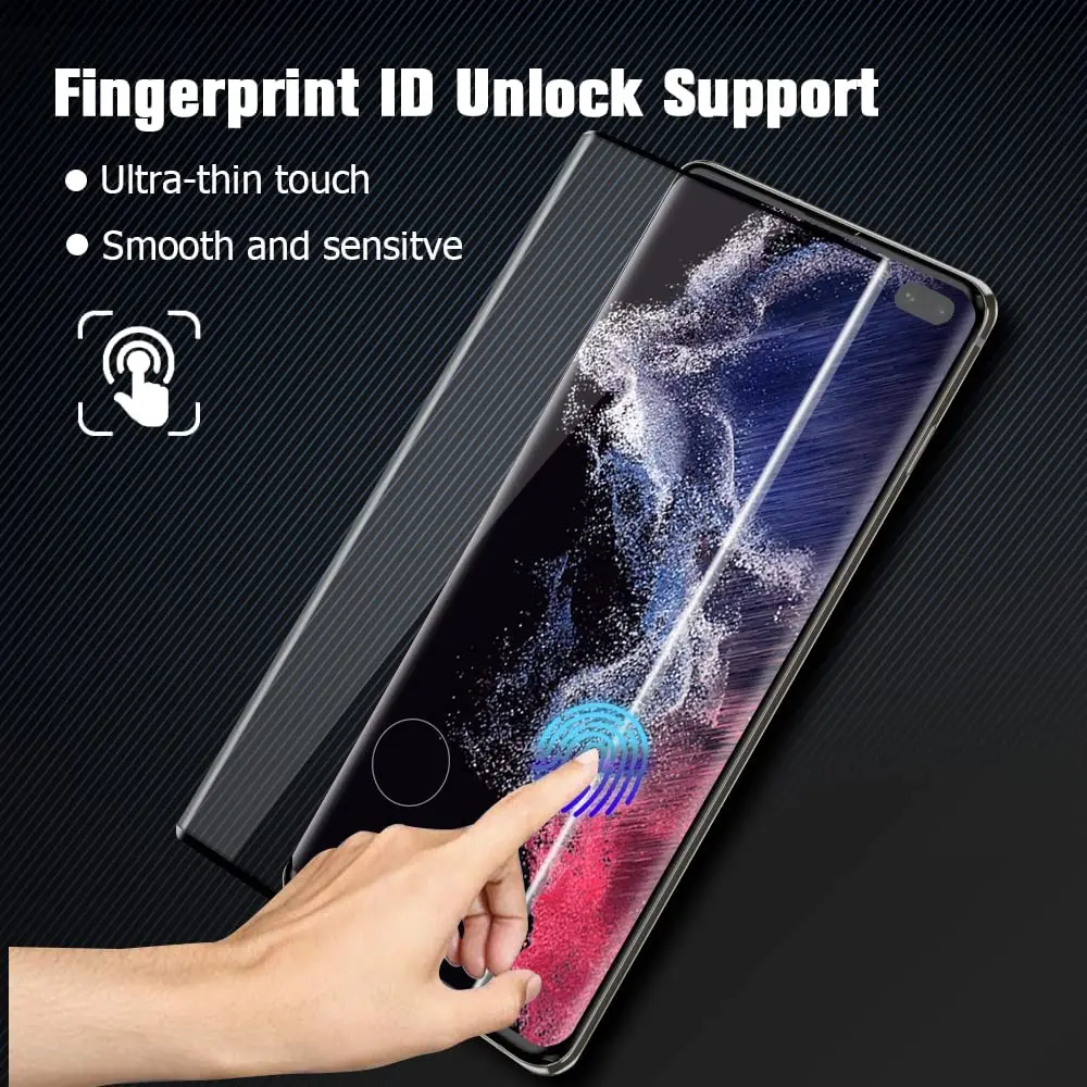 2/4Pcs Tempered Glass For Samsung Galaxy S10 Plus S20 S21 S22 S23 Ultra Plus Curved Anti Scratch Screen Protector Glass