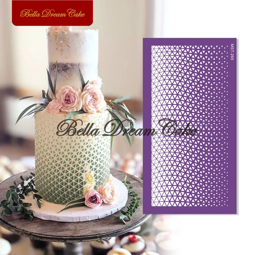 

Diamond Pattern Mesh Stencil DIY Royal Cream Fondant Mould Fabric Choaolate Cake Border Template Cake Decorating Tools Bakeware