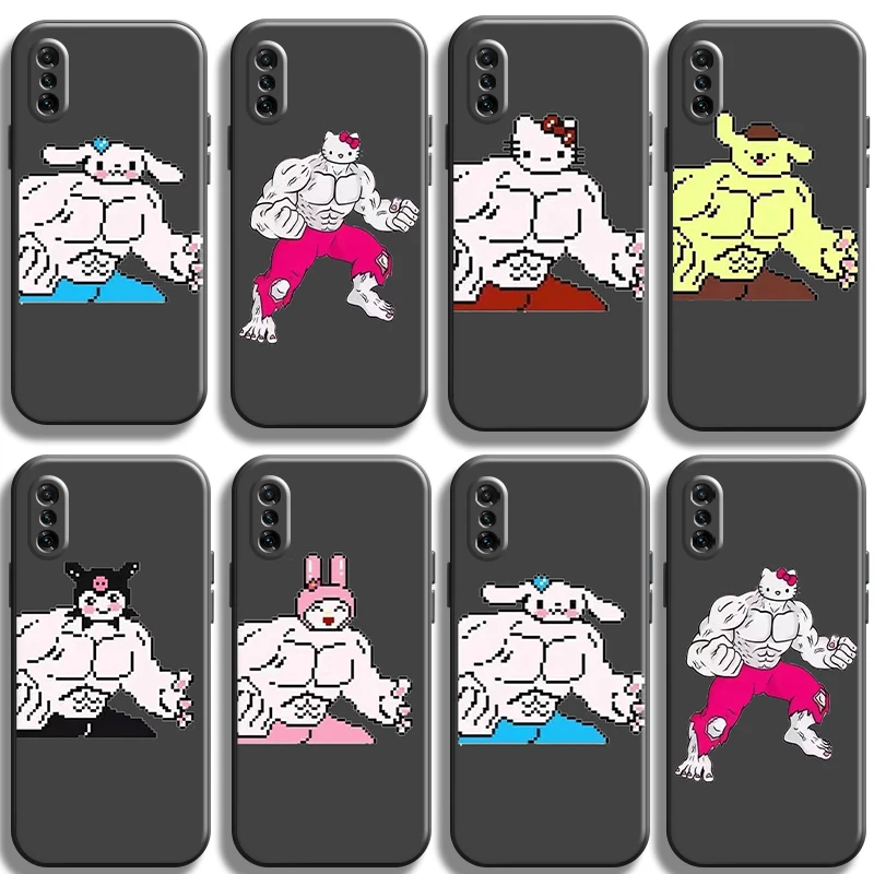 

Мультяшный чехол Hello Kitty для телефона Xiaomi Note 10 Pro Lite 10S 10 Pro Lite унисекс жидкий силиконовый черный Смартфон