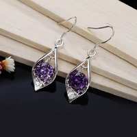 purple crystal dangle earrings for women trend 2022 free shipping vintage luxury jewelry earrings for teens dropship suppliers