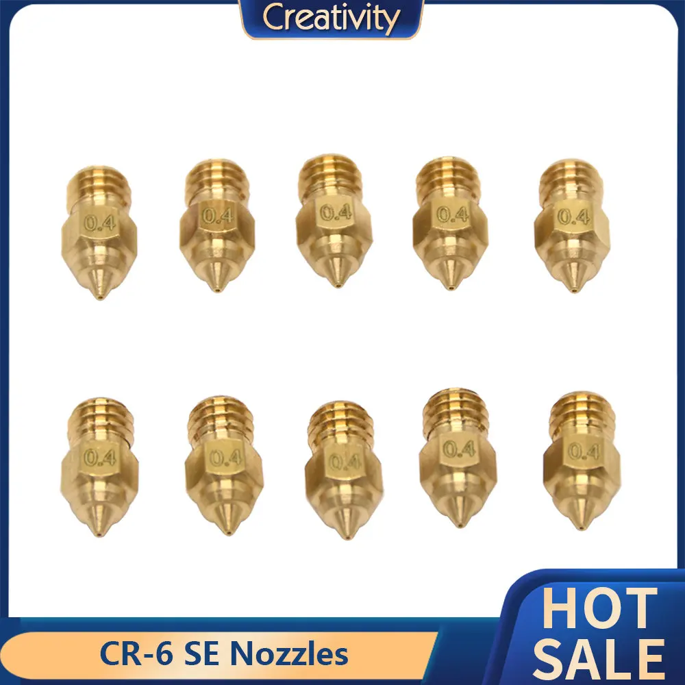 

5/10PCS CR-6 SE Nozzles for CR-6 SE Hotend Extruder Kit Ender-3S1 Nozzles MK8 Nozzle 0.3/0.4/0.5/0.6/0.8MM 3d Printer parts
