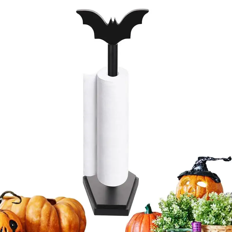 

Halloween Paper Towel Holder Decorative Gothic Paper Roll Holder Spooky Halloween Bat Decor Paper Towel Rack for party decor