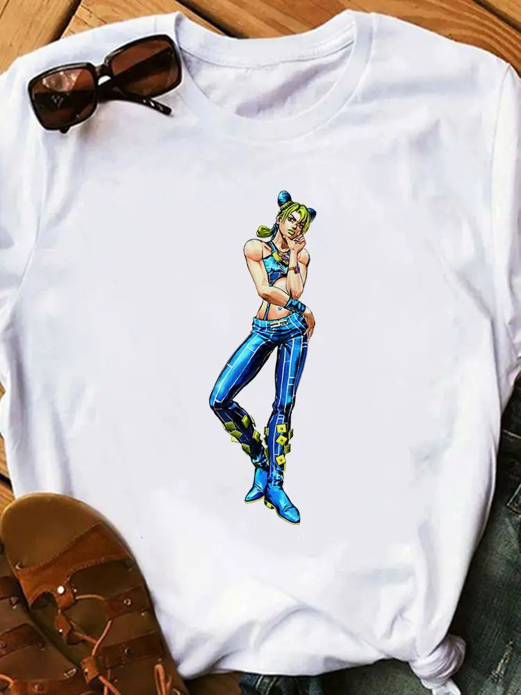 

T Shirt Women Modern Harajuku Stone Ocean T-Shirt Aesthetic Popular Street Trendy Lady Cartoon Jolyne Cujoh Printing Leisure