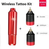 wireless tattoo machine pen kit powerful motor 1300mah tattoo battery wx 6 tattoo special body art embroidery beauty health roba