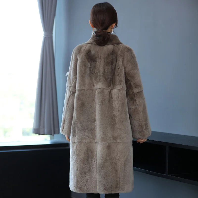 Мех кролика Рекс размер плюс класс A один из меха Haining модное зимнее пальто для