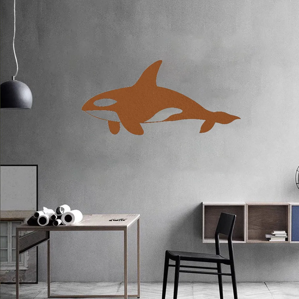 Уникальный настенный декор из черного металла с китом 1 шт. — отличительный